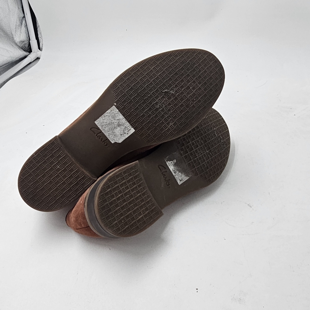 Clarks Trish Rose Mahogany Suede Penny Loafers Womens Size 7 M UltimateComfort - Picture 10 of 11